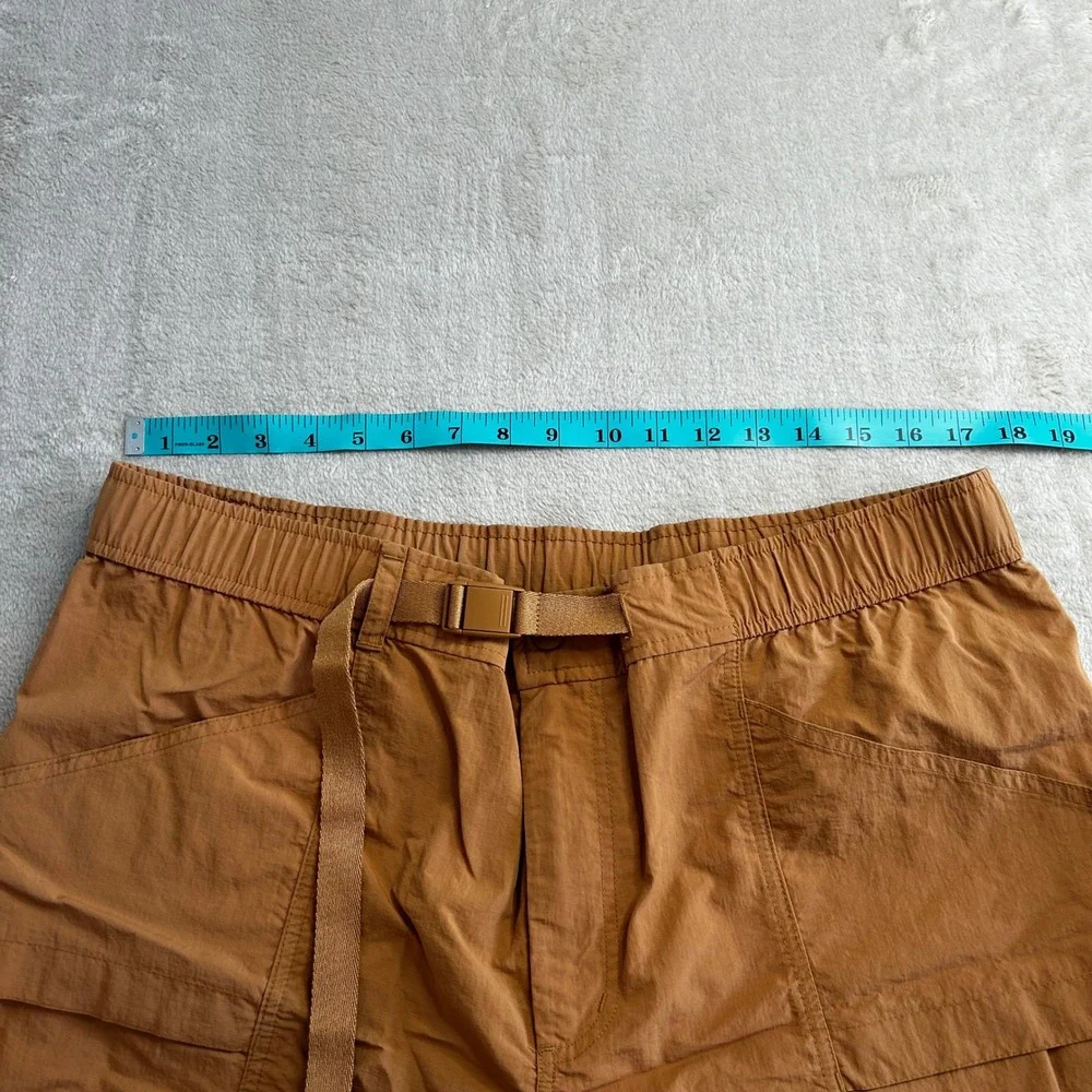 Eddie Bauer Shorts Mens XL Brown Nylon Hiking Cargo Belted Quick Dry Trail